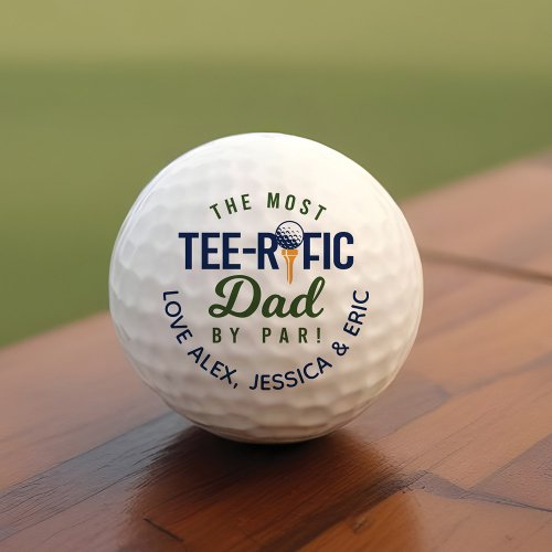 The Most Tee_Rific Dad By Par Fun Personalized Golf Balls