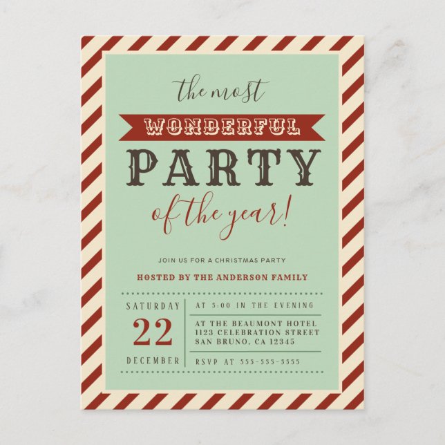 The Most Wonderful Party Of The Year Invitations (Front)