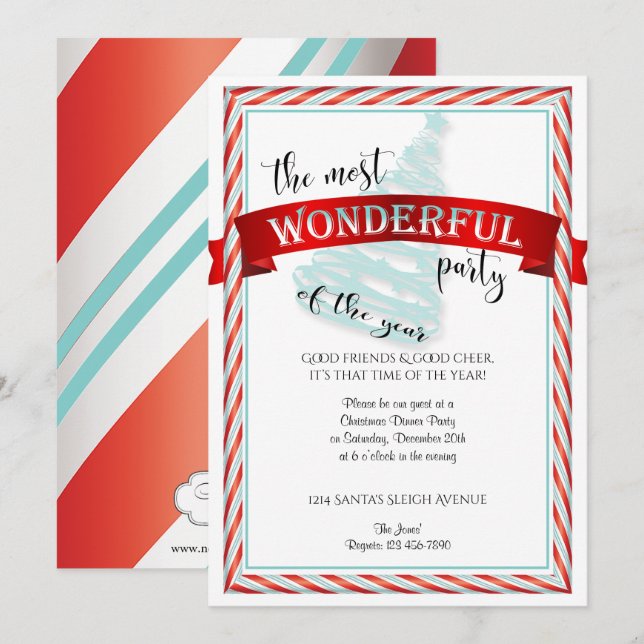 The Most Wonderful Time Christmas Party Invitation (Front/Back)