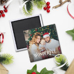 The most wonderful time Christmas photo Magnet<br><div class="desc">Get ready to spread holiday cheer with this customizable Christmas magnet featuring the caption "It's the most wonderful time of the year". Add one of your favorite family photos to create a unique keepsake and let the holidays begin.</div>