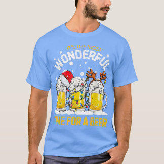 The Most Wonderful Time For A Beer Santa Reindeer T-Shirt