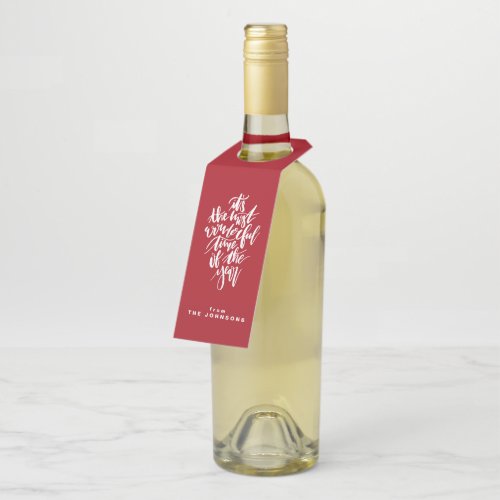 the most wonderful time of the year bottle hanger tag
