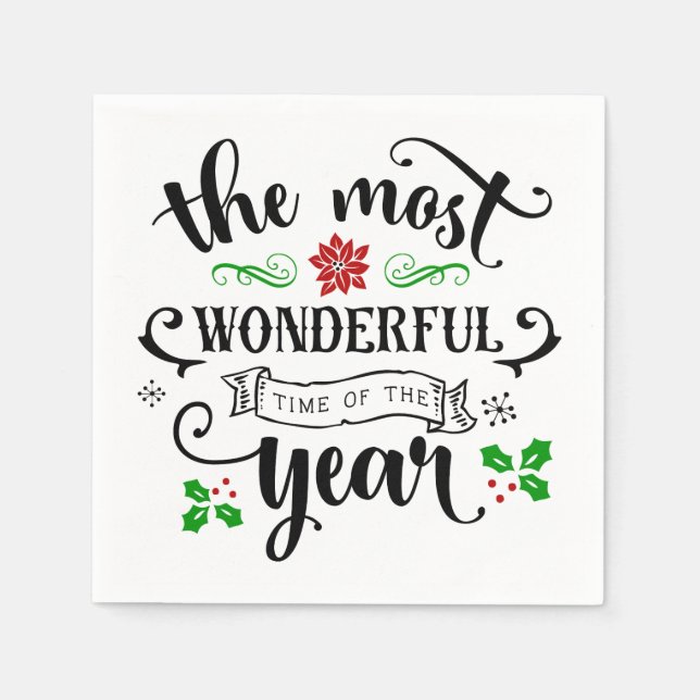 The Most Wonderful Time of the Year Christmas | Napkins (Front)