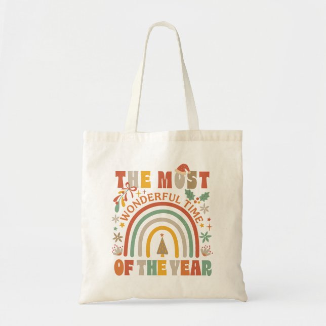 The Most Wonderful Time Of The Year Christmas Tote Bag (Front)