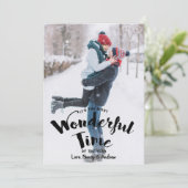 The Most Wonderful Time Of The Year Elegant Photo Holiday Card (Standing Front)