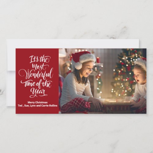 The Most Wonderful Time of the Year Hand Lettered Holiday Card