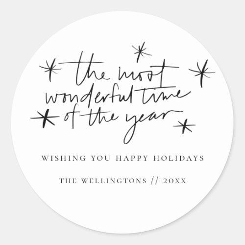 The Most Wonderful Time of the Year Holiday Classic Round Sticker