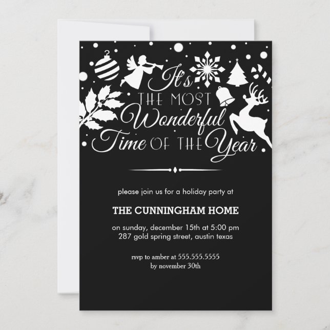 The Most Wonderful Time Of The Year Holiday Invite (Front)