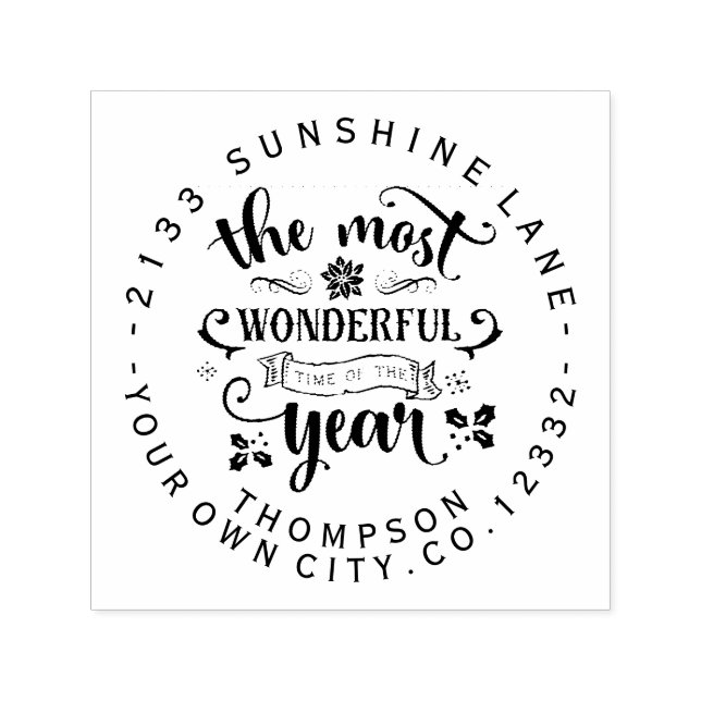 The Most Wonderful Time of the Year Monogram Self-inking Stamp (Design)