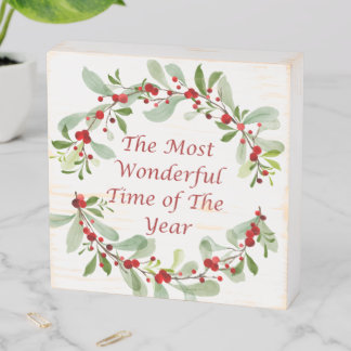 The Most Wonderful Time of the Year on a Wooden Box Sign