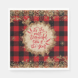 The most wonderful time of the year Tartan Xmas Napkins