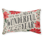 The Most Wonderful Time of Year Holiday Floral Pet Bed