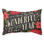 The Most Wonderful Time of Year Holiday Floral Pet Bed