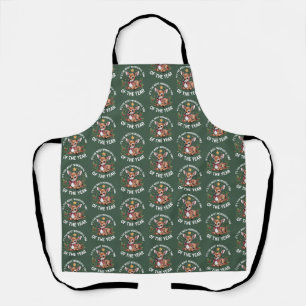 The Most Wonderful Time Vintage Deer Christmas Apron