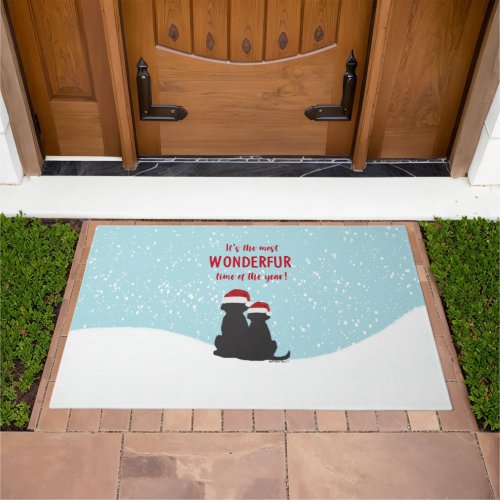 The Most WONDERFUR Time Dogs Christmas Doormat