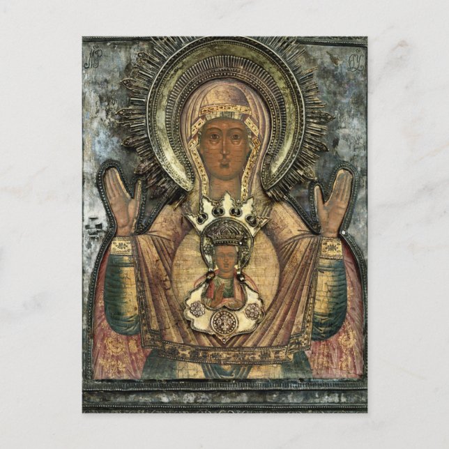 The Mother of God of the Sign Orthodox Icon        Postcard (Front)