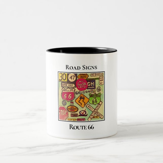 The Mother Road Markers Two-Tone Coffee Mug (Center)