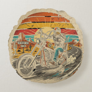 The Mother Road  Round Pillow