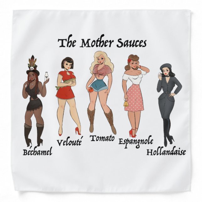 The Mother Sauces Pin Up Bandana (Front)