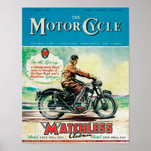 The Motor Cycle Magazine Cover Poster