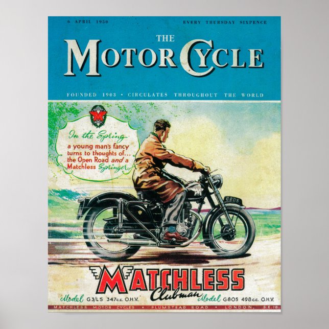 The Motor Cycle Magazine Cover Poster (Front)