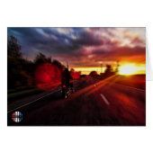The motorcycle sunset card (Front Horizontal)