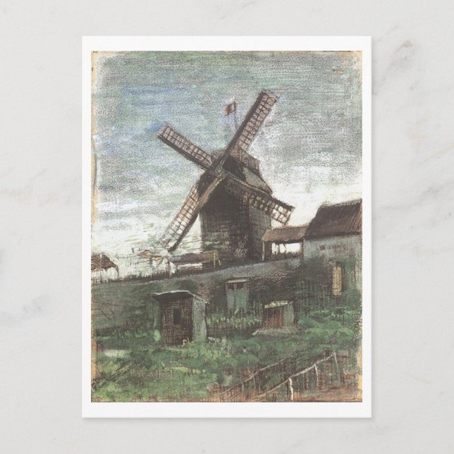 The Moulin de Blute-Fin, Van Gogh Fine Art Postcard (Front)