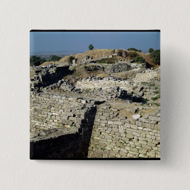 The Mound of Hissarlik, the site of Pinback Button (Front)