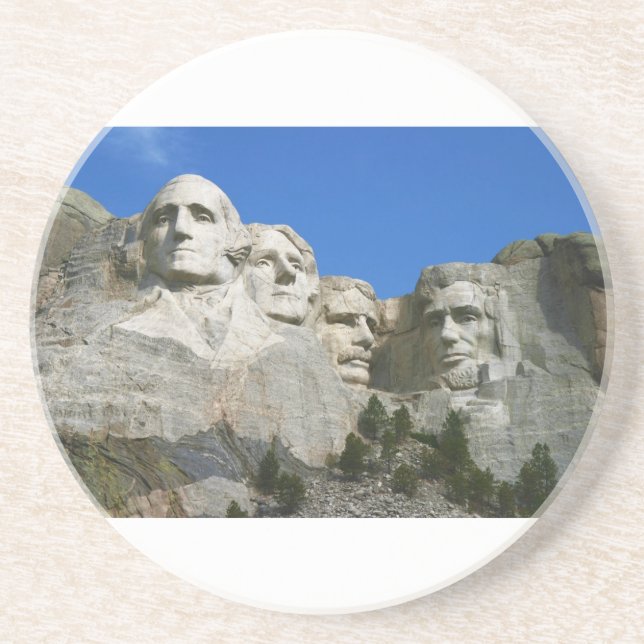 The Mount Rushmore Presidential Monument Sandstone Coaster (Front)