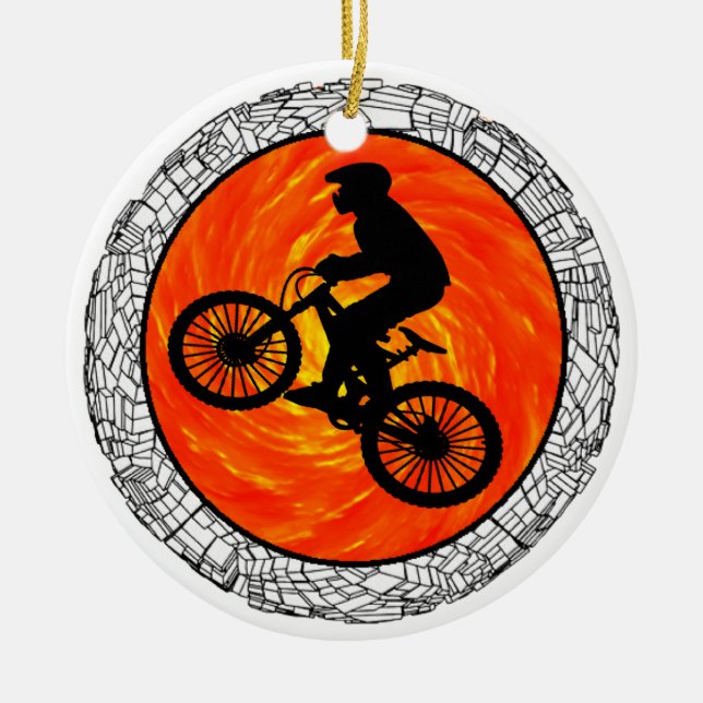 THE MOUNTAIN BIKERS CERAMIC ORNAMENT (Front)
