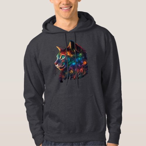 The Mountain Cat Purple Cosmos Cosmic Space Cats  Hoodie