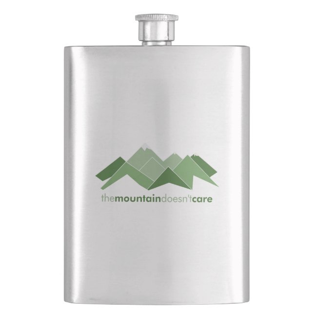 The Mountain Doesn't Care Flask (Front)