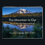The Mountain Is Out: Mount Rainier 2-Year Calendar<br><div class="desc">For the past four years, over 1.6 million people have annually made a visit to Mount Rainier National Park in Washington State. Centered around the Pacific Northwest icon of the episodically-active 14, 400-foot-tall (4, 389-meter) Mount Rainier volcano, these same visitors have hiked any of the over 260 miles (418 kilometers)...</div>