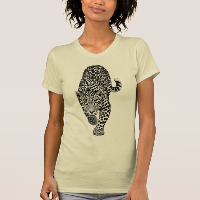 The Mountain Savage Leopard Stalking Prey Graphic T-Shirt (Front)