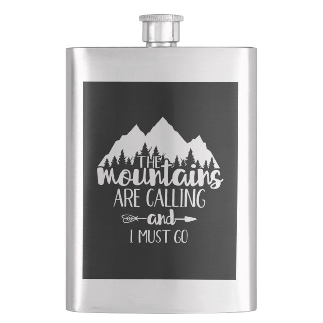 The Mountains Are Calling and I Must go Flask (Front)
