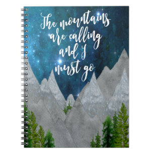 the mountains are calling and I must go notebook