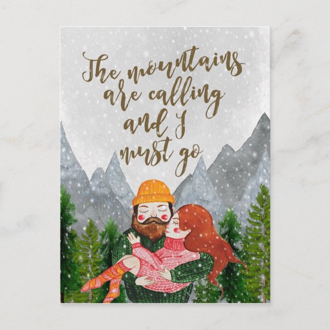 the mountains are calling and i must go postcard (Front)
