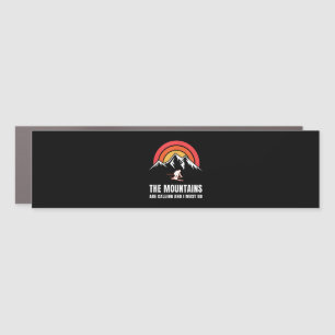 The Mountains Are Calling And I Must Go Skier Car Magnet