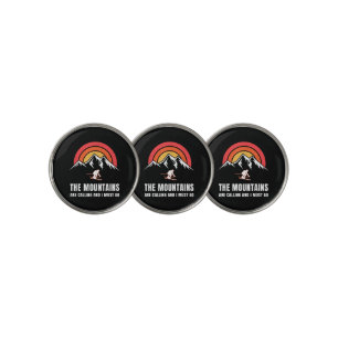 The Mountains Are Calling And I Must Go Skier Golf Ball Marker