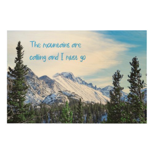The Mountains Are Calling and I Must Go Wood Wall Art