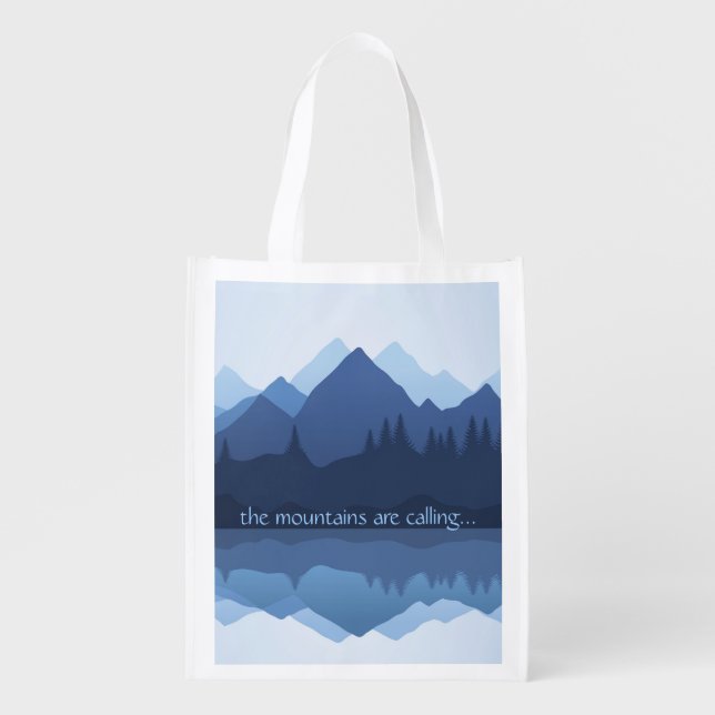 The Mountains are Calling...Design Reusable Tote (Front)