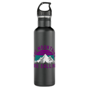 The Mountains Are Calling Hiking Purple Stainless Steel Water Bottle