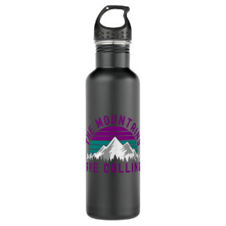 The Mountains Are Calling Hiking Purple Stainless Steel Water Bottle