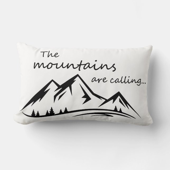 The Mountains are Calling Lumbar Pillow (Front)