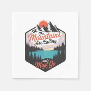 The Mountains Are Calling - Nature Adventure Napkins