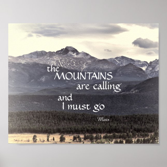 the mountains are calling poster Muir quote (Front)