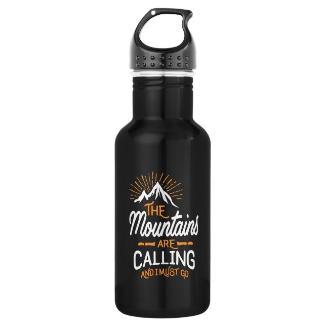 The Mountains Are Calling Stainless Steel Water Bottle (Front)