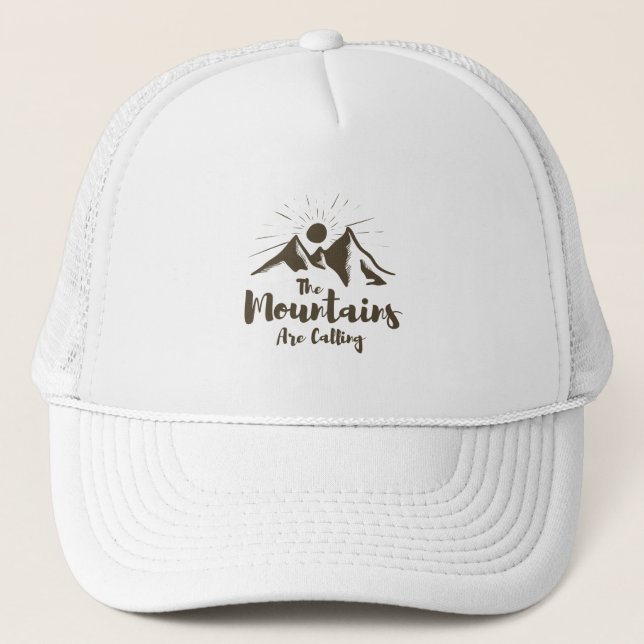 The Mountains are Calling Trucker Hat (Front)