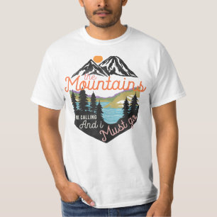 The Mountains Are Calling Vintage Hiking Adventure T-Shirt