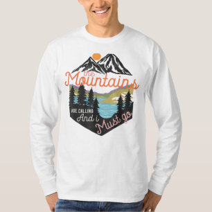The Mountains Are Calling Vintage Hiking Adventure T-Shirt